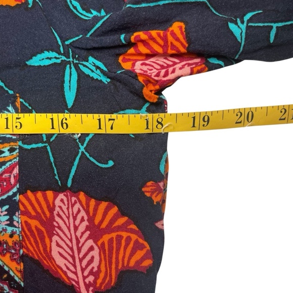 Fig & Flower Popover Tunic Blouse Womens Small Floral Bohemian Lightweight - Picture 6 of 11